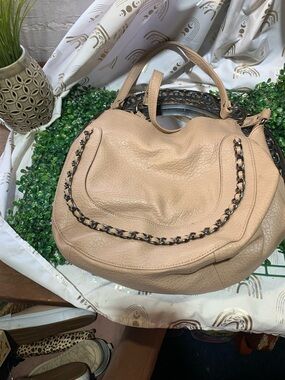 Neutral Beige Chain-Trim Women’s Hobo Bag Jessica Simpson